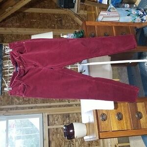Wine velvety Old Navy Rockstar pants.  Size 8